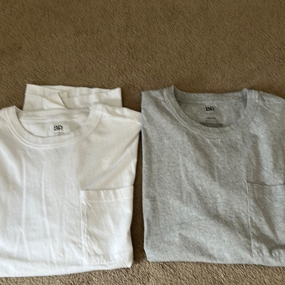 BP White and Gray Pocket Tees